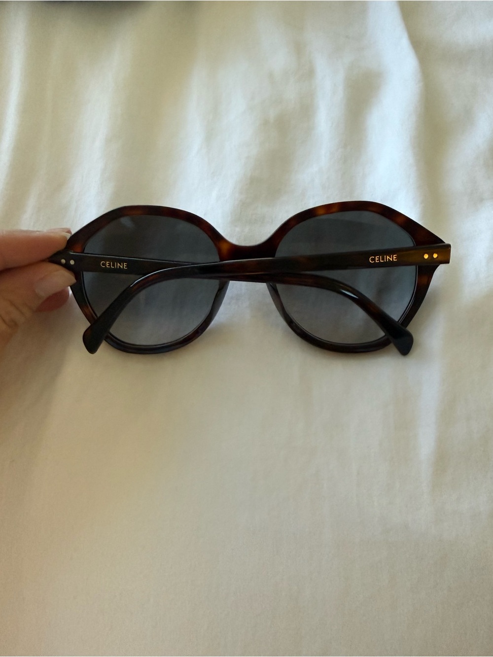 Celine Tortoise Shell Round Women’s Sunglasses - Brown - Picture 3 of 6